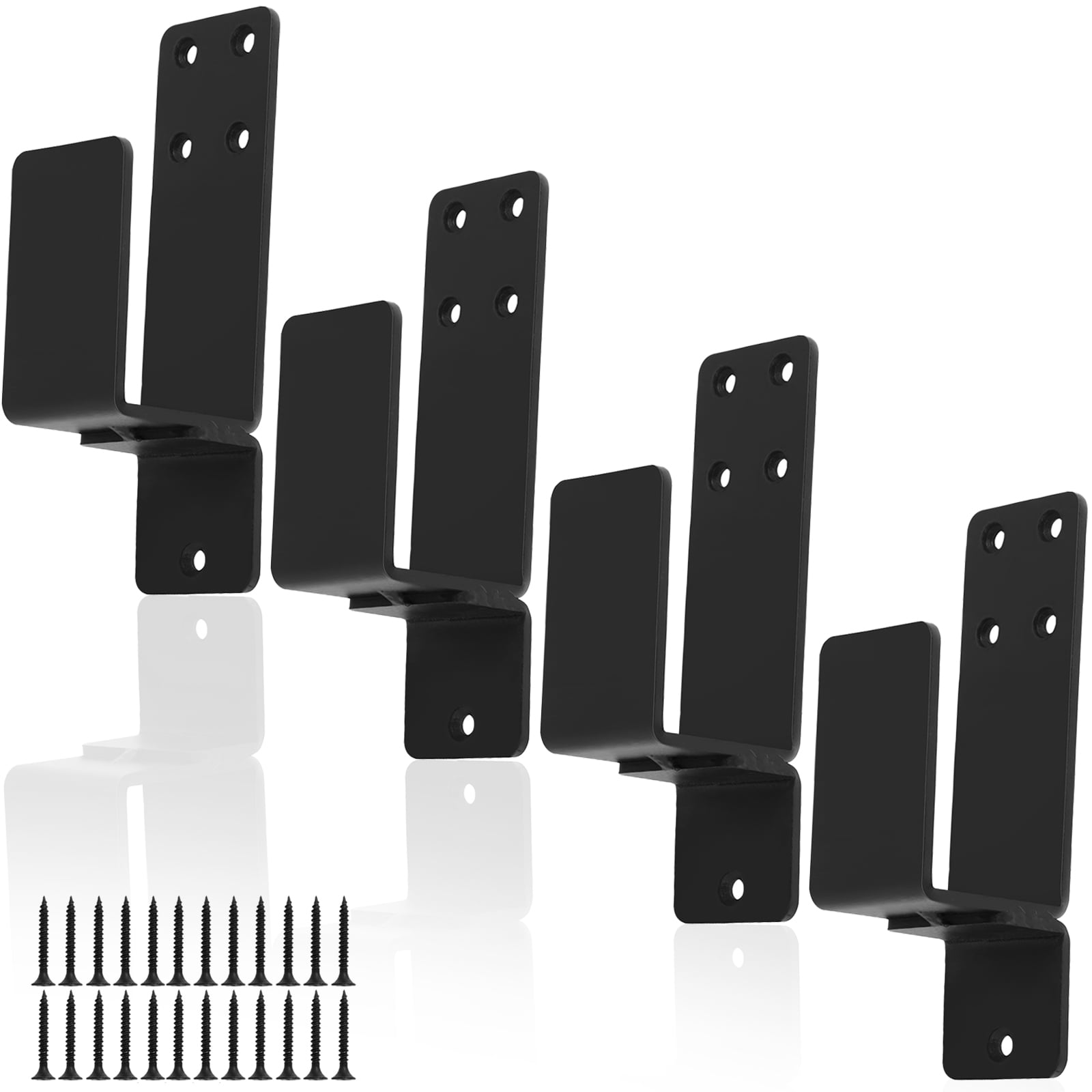 Lock Backets 4Pcs Door Barricade Brackets for 2 x 4 Lumber Carbon Steel Door Bar ...