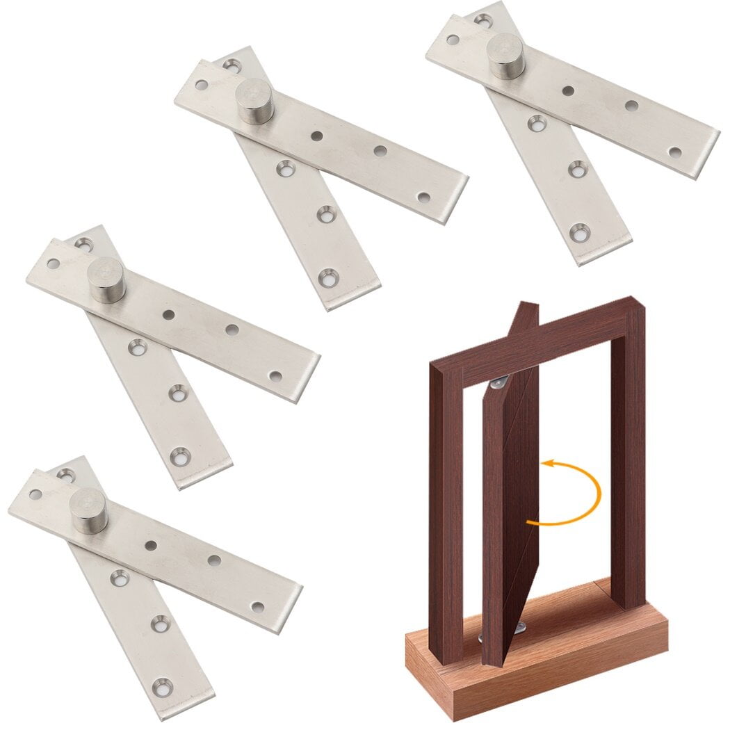 4Pcs Door Pivot Hinges with Screws, Heavy Duty Invisidoor Pivot Hinges