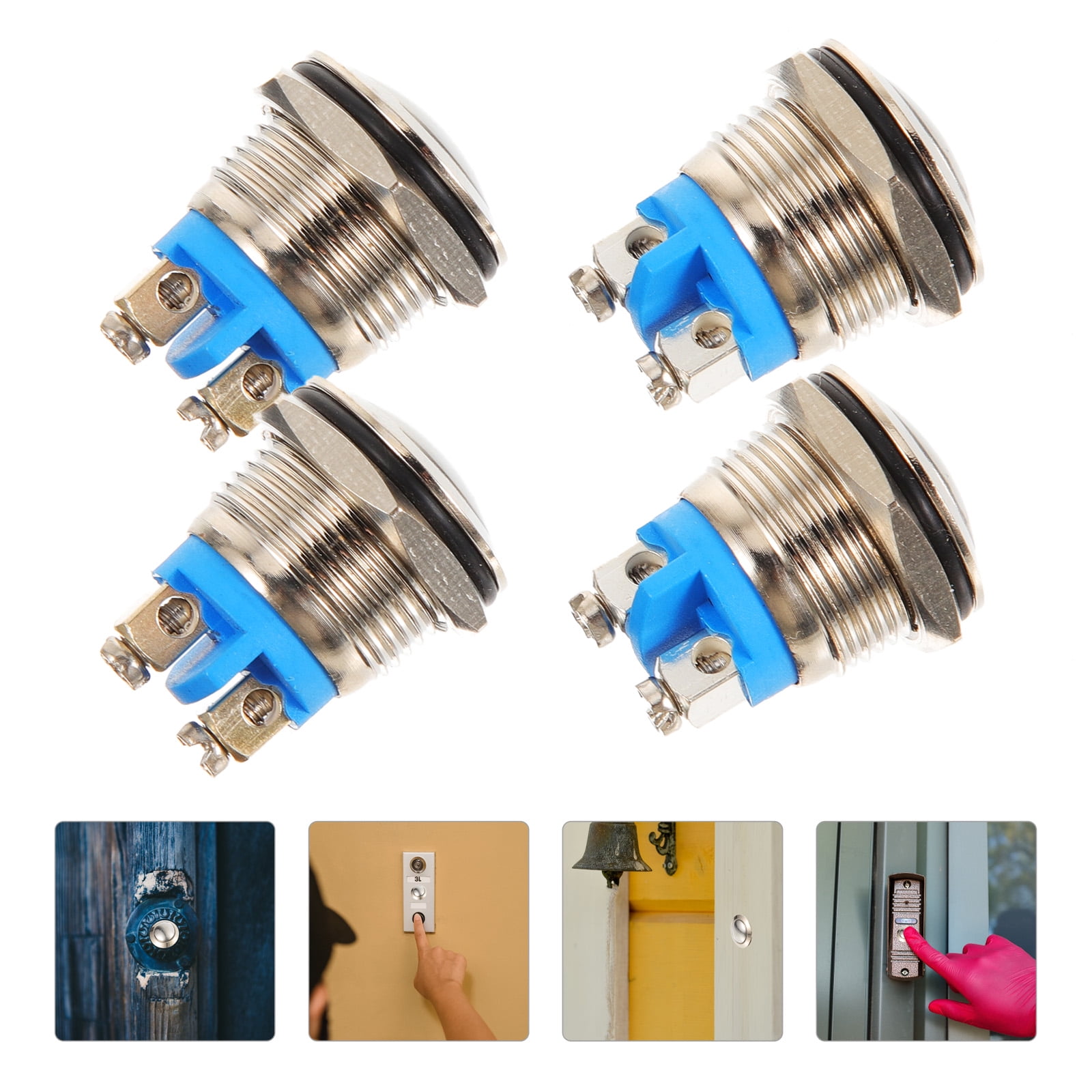 4Pcs Doorbell Button Replacement Wired Ringer Button Sturdy Push Button ...