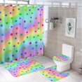 thumbnail image 1 of 4Pcs Dott Mint Green Shower Curtain Sets, Bathroom Set Decor with Non-Slip Bath Mat, Toilet Lid Rug and Contour Mat, 72 x 72inch, 1 of 8