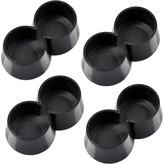 4Pcs Double 1" Chair Table Leg Caps 50s 60s Diner Kitchen Table Tip Cap Pipe Formica Chairs Leg Tips for Retro Double-Tube Furniture Pads Foot End Caps Covers Protectors Black