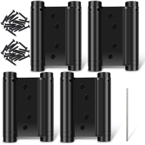 4Pcs Double Action Spring Hinges, Heavy Duty Stainless Steel Self-Closing Swinging Door Hinges, Adjustable for Cafe Saloon Doors
