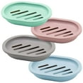 thumbnail image 1 of 4Pcs Double-Layer Soap Holder for Shower - Non-Slip Plastic Soap Dish with Drain, Multi-Color Soap Saver for Bathroom Counter, Kitchen, Travel, 1 of 6