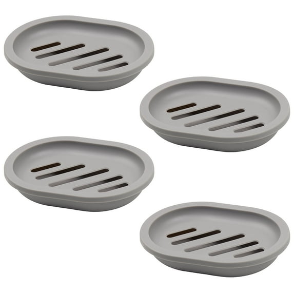 4Pcs Double-Layer Soap Holder for Shower - Non-Slip Plastic Soap Dish with Drain, Multi-Color Soap Saver for Bathroom Counter, Kitchen, Travel