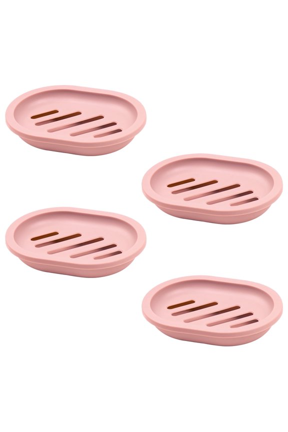 4Pcs Double-Layer Soap Holder for Shower - Non-Slip Plastic Soap Dish with Drain, Multi-Color Soap Saver for Bathroom Counter, Kitchen, Travel