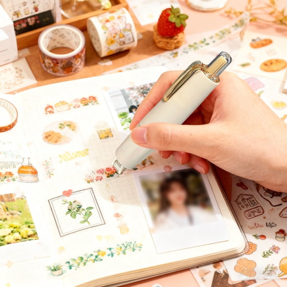 4Pcs Double Sided Tape Pens, Craft Adhesive Glue Runner - Multipurpose Journaling Supplies For Scrapbooking, Gift Wrapping, Office Supplies