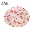 thumbnail image 1 of 4Pcs Double-layer Shower Cap Waterproof Elastic Hair Wrap Flexible Hair Bath Cap Random Color, 1 of 8