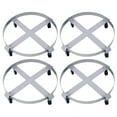 thumbnail image 1 of 4Pcs Drum Dolly for 55 Gallon Drums,Barrel Dolly with 4 Swivel Caster Wheels, Heavy Duty Steel Frame Drum Cart with Brake for Workshops, Factories, Warehouses, 1 of 10