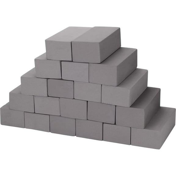 4Pcs Dry Floral Foam Bricks,8.9x4.1x3In Floral Foam Blocks for Fresh and Artificial Flowers,Florist Grey Foam for Weddings,Birthdays,Home,Office,Garden