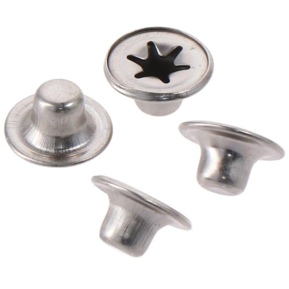 4Pcs Durable Cotter Pin Replacement Hand Trucks Silver Spring Steel Pushnut Cap Stud Permanent Washer Caps Zinc Mech Finish Push-on Pushnut Caps