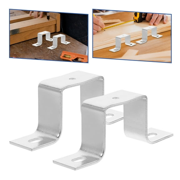 4Pcs Durable Flat Bracket Rail Brackets with U Shaped Design for Stable Equipment Installation