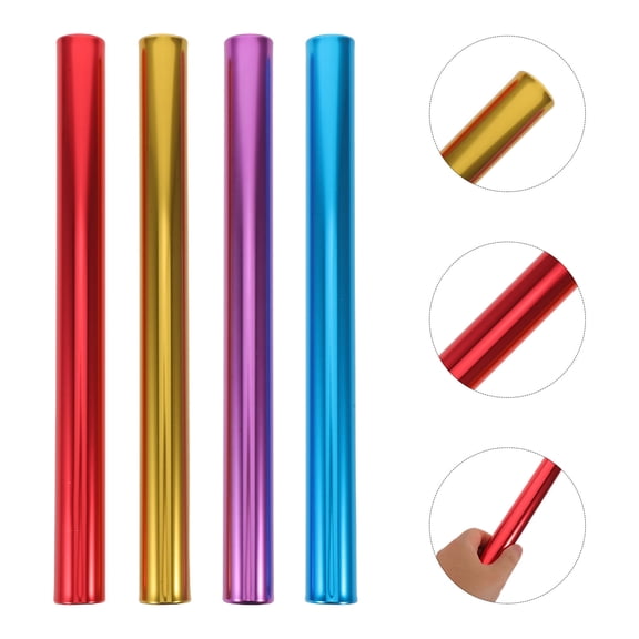 4Pcs Durable Metal Relay Baton Sticks with Weather Resistant Finish for Running