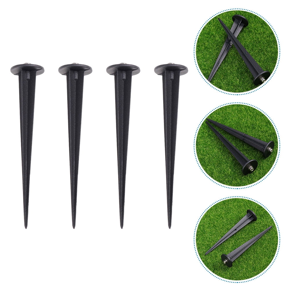 4Pcs Durable Solar Light Plug Spikes Plug-in Lamp Nails Accessories Black