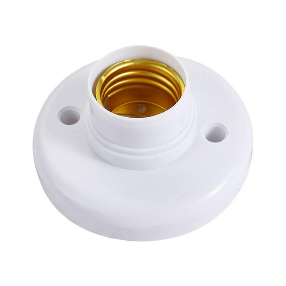 4Pcs E27 Socket Base, Light Sockets Screws Clamp Design, Practical Light Bulb Lamp Holder, White Round Compact and Simple Look Design, Plastic LED Lamp Screw Base Lam Socket Adapter