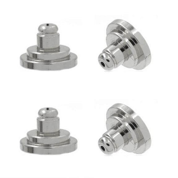 4Pcs Earring Backs Replacements Hypoallergenic Secure Earrings Backings Clips Large Locking Earrings Ornament Back Clips Silver