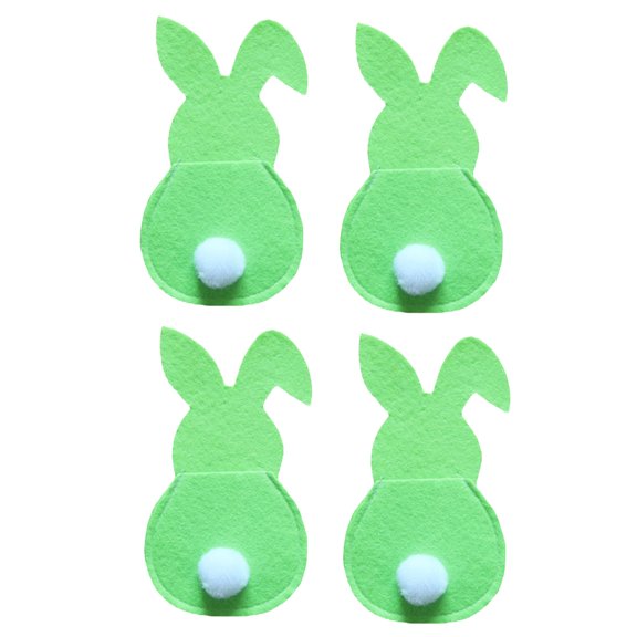 4Pcs Easter Fork Holder Cover Cutlery Spoon Tableware Bags for Kitchen Restaurant Dining Table S