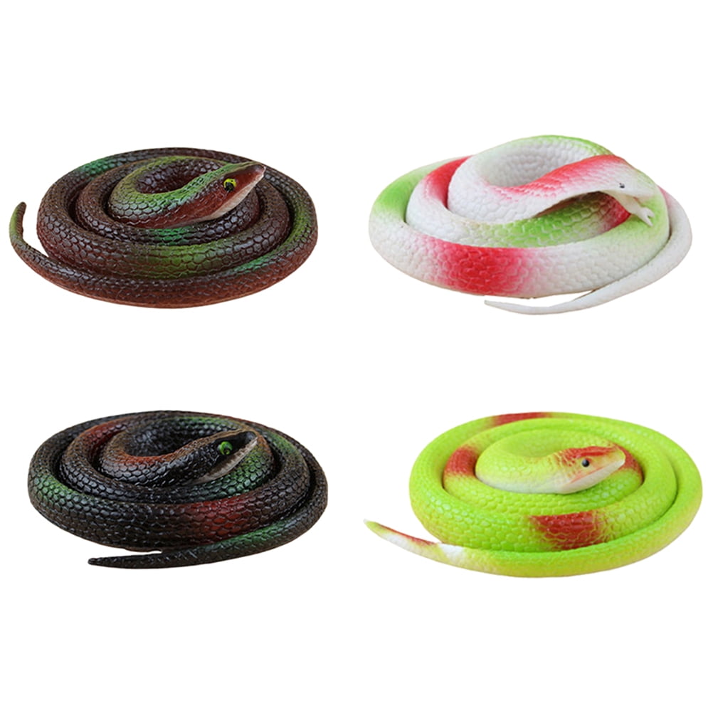4Pcs Ecofriendly Prank Snakes Toys Imitated Rubber Snakes Props Tricky