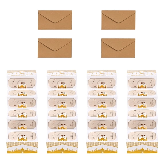 4Pcs Eid Festival Cash Holder Envelopes Paper Money Holder Built in 6 Slots