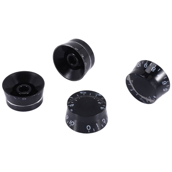 4Pcs Electric Guitar Top Hat Knobs Speed Volume Tone Control Knobs Compatible for LP Style Guitar plastic black,4xGuitar Knobs