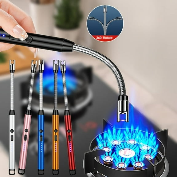 4Pcs Electric Lighter Pulse Lgniter, Kitchen Gas Stove Outdoor Windproof Flameless Ignition Stick, USB Charging Arc Ignition Stick, Suitable for Outdoor Kitchen Candle BBQ Camping