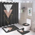 thumbnail image 1 of 4Pcs Elegant Pink & Gold Shower Curtain Sets, Bathroom Set Decor with Non-Slip Bath Mat, Toilet Lid Rug and Contour Mat, 72 x 72inch, 1 of 8