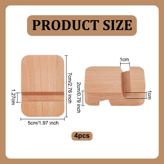 4Pcs Embroidery Hoop Display Stand 2.8x2x0.8 Inch Rectangle Beech Wood Stand Embroidery Hoops Easels Embroidied Hoop Wooden Base Hoops Holder for Cross Stitch Stand Decor