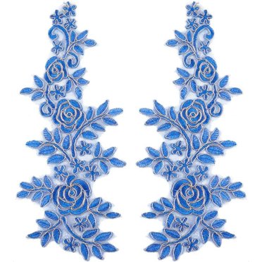 GORGECRAFT 8Pcs 2 Styles Flowers Embroidery Lace Appliques Fabric Floral Sew On Applique Vintage Collar Neckline Trim Patches For Sewing Wedding Dress Clothing Hat Bag Jeans Pillow DIY Decor Black