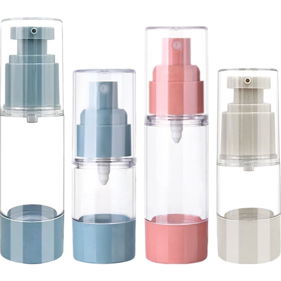 4Pcs Empty Foundation Bottle with Pump Leak Proof Airless Cosmetic Container Travel Use