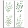thumbnail image 1 of 4Pcs Eucalyptus Botanical Wall Art Sage Green Bathroom Pictures Watercolor Mint Green Plant Leaves Poster Print Modern Minimalist Aesthetics Canvas Paintings Wall Decor for Bedroom UNFRAMED, 1 of 6