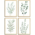 thumbnail image 1 of 4Pcs Eucalyptus Botanical Wall Art Sage Green Bathroom Pictures Watercolor Mint Green Plant Leaves Poster Print Modern Minimalist Aesthetics Canvas Paintings Wall Decor for Bedroom UNFRAMED, 1 of 6