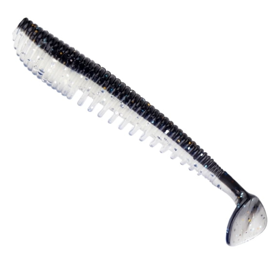 4Pcs Extra Long Ribbed T-Tail Soft Fishing Lure, Flexible Swimbait for Saltwater Bass, Realistic Action Design for Effective Angling, Essential Fishing Gear, Black