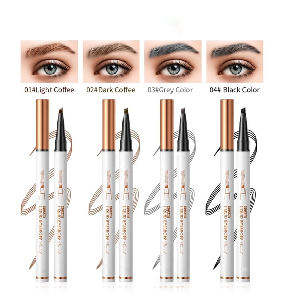 4Pcs Eyebrow Pen, Waterproof Microblading Eyebrow Pencil, 4 Tip Precise Eye Brow Makeup Pen, Long-Lasting & Smudge-Proof Brow Tattoo Pencil Create Natural Hair-Like Brows, Last All-Day