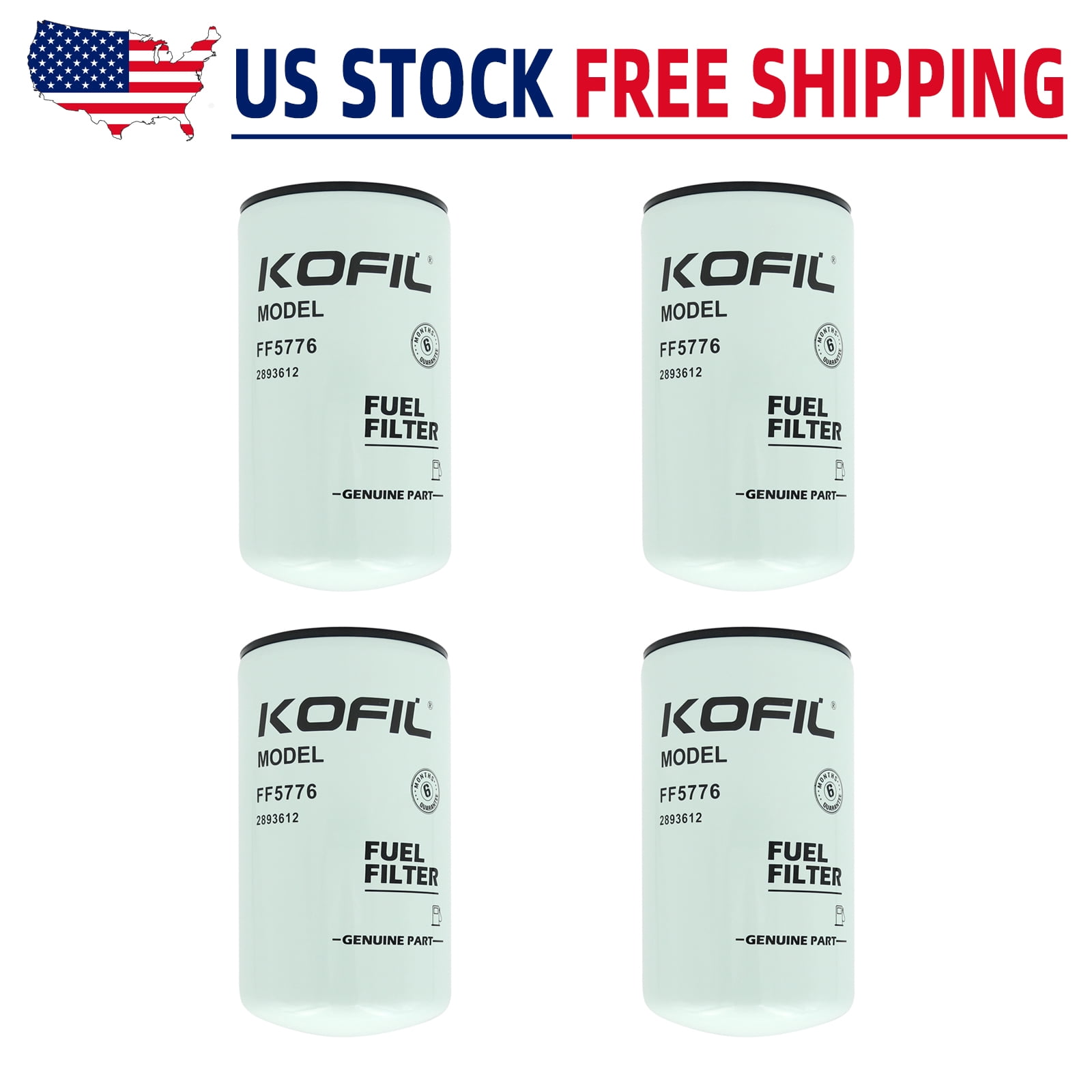 4Pcs FF5776 Fuel Filter, Secondary, for X15, ISX12, ISX15 Engine ...