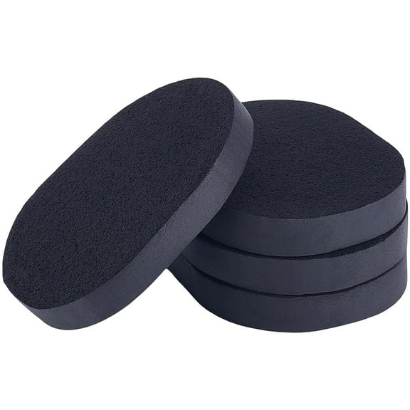4Pcs Face Washing Sponges Reusable Make-Up Remover Sponges Oval Facial Cleansing Sponge Black Make Up Sponges