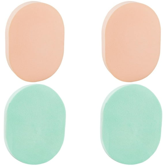 4Pcs Facial Cleansing Sponge Reusable Make-Up Remover Sponges Oval Face Washing Sponges Make Up Sponges