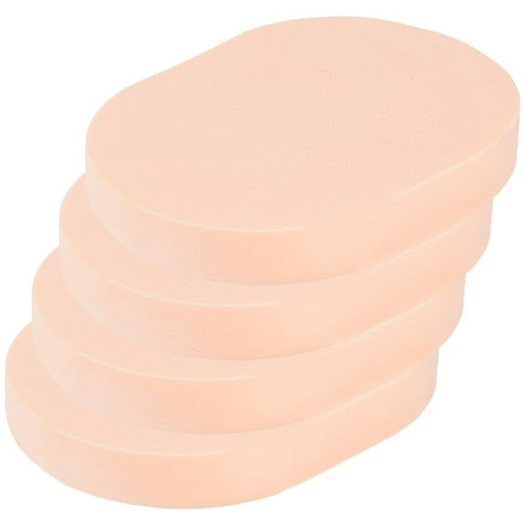 4Pcs Facial Cleansing Sponge Reusable Make-Up Remover Sponges Oval Face Washing Sponges PeachPuff Make Up Sponges