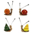 4Pcs Fairy Garden Animal Tiny Snails Statue Mini Ornament Resin Cute