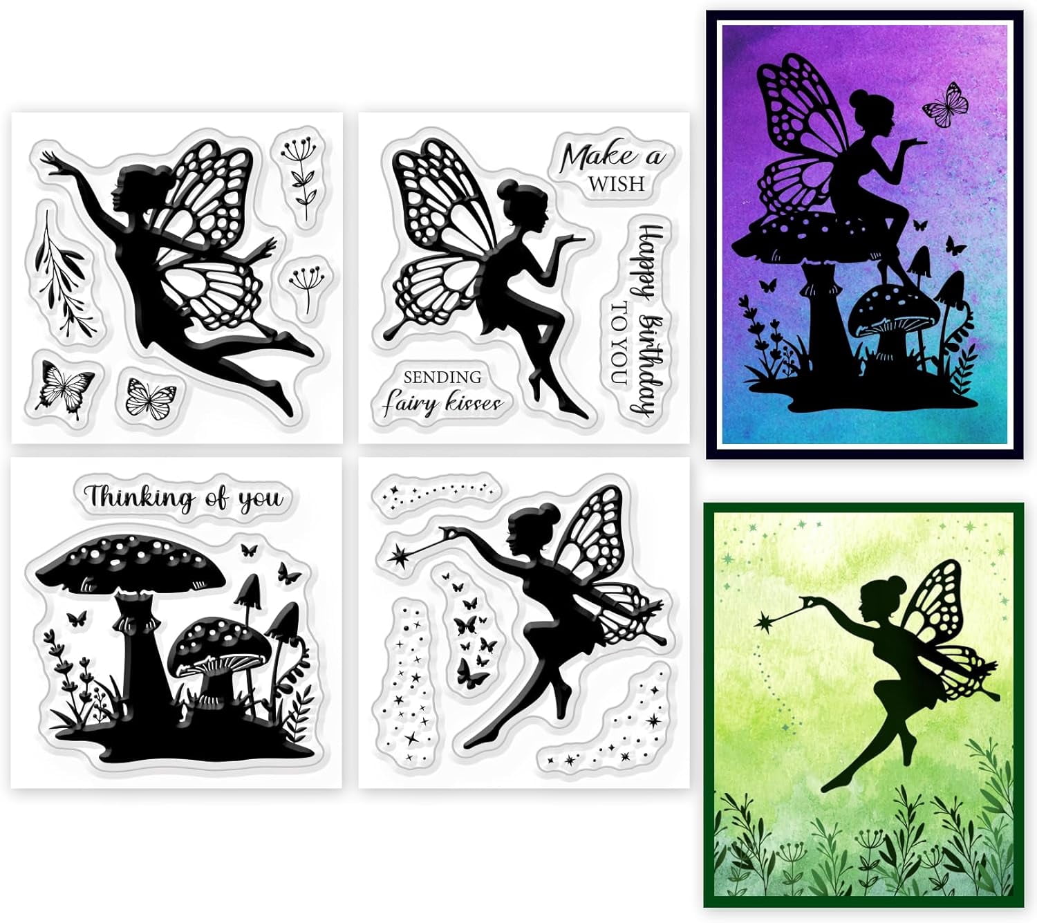 4Pcs Fairy Mini Clear Stamps for DIY Scrapbooking Elves Mini Silicone ...