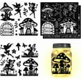 thumbnail image 1 of 4Pcs Fairy Silhouettes Laser Cutouts Decals Mushroom Butterfly Rabbit Mason Jar Cutouts Ornaments Fairy Cutouts Scrapbook Supplies for Wall Painting Window Glass Decor DIY Crafts, 1 of 9