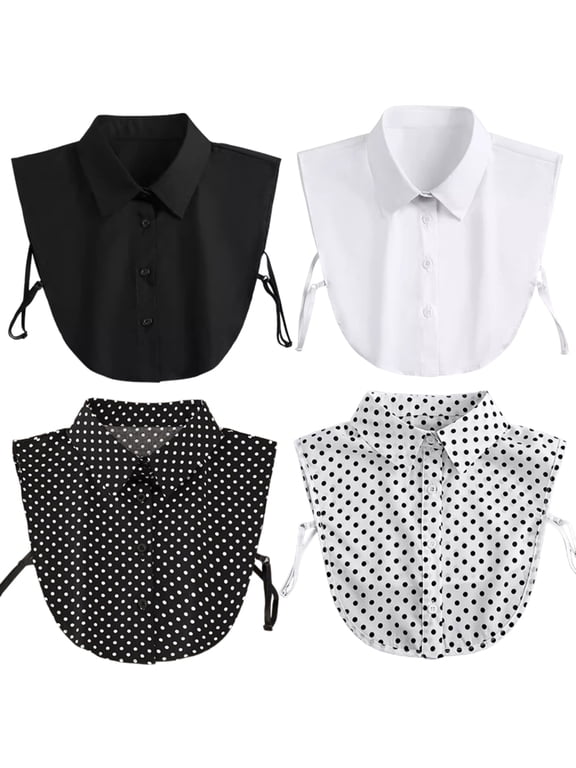 4Pcs Fake Collar Detachable Blouse for Women, Fake Half Shirts Faux False Collar for Women Favors