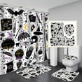 thumbnail image 1 of 4Pcs Fall Shower Curtain Set with Non Slip Rug, Bath Mat and Toilet Cover, Thanksgiving Truck Gnomes Pumpkin Waterproof Shower Curtain with 12 Hooks for Bathroom Accessories (Fall 02), 1 of 5