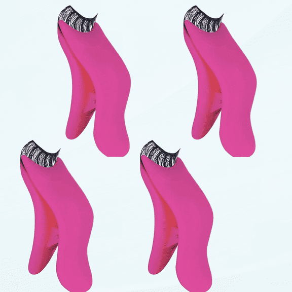 4Pcs False Eyelashes Applicator Tool, Artificial Eyelash Auxiliary Clip, Magnetic Eyelashes Applicator Helper Tool, Reusable Lash Clip Makeup Tools Eyelash EyeCurler Partner (Rose Red-4PCS)