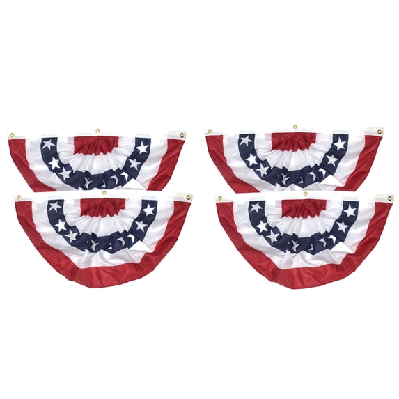 4Pcs Fan Shaped American Flag, Portable Independence Day Festive Decor Flag 250th Anniversary