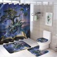 thumbnail image 1 of 4Pcs Fantasy Book Shower Curtain Set with Rugs, Toilet Lid Cover and Bath Mat, Moon Star Snow Tree Forest Blue Bathroom Curtains Decor Shower Curtains, 72" x 72", 1 of 8