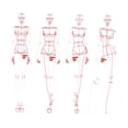 thumbnail image 1 of 4Pcs Fashion Drawing Ruler Set Figure Drawing Template for Fashion Design Sketch A, 1 of 8
