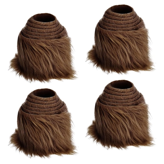 4Pcs Faux Fabric Fuzzy Costume Cosplay Precut Strips Artificial Fabric for Gnomes Beard Hair Christmas Tree Decor Coffee