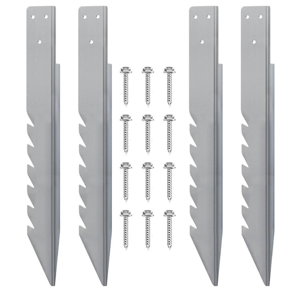 4Pcs Fence Post Anchors Ground Spikes Metal Powder Heavy Duty Mailbox Post