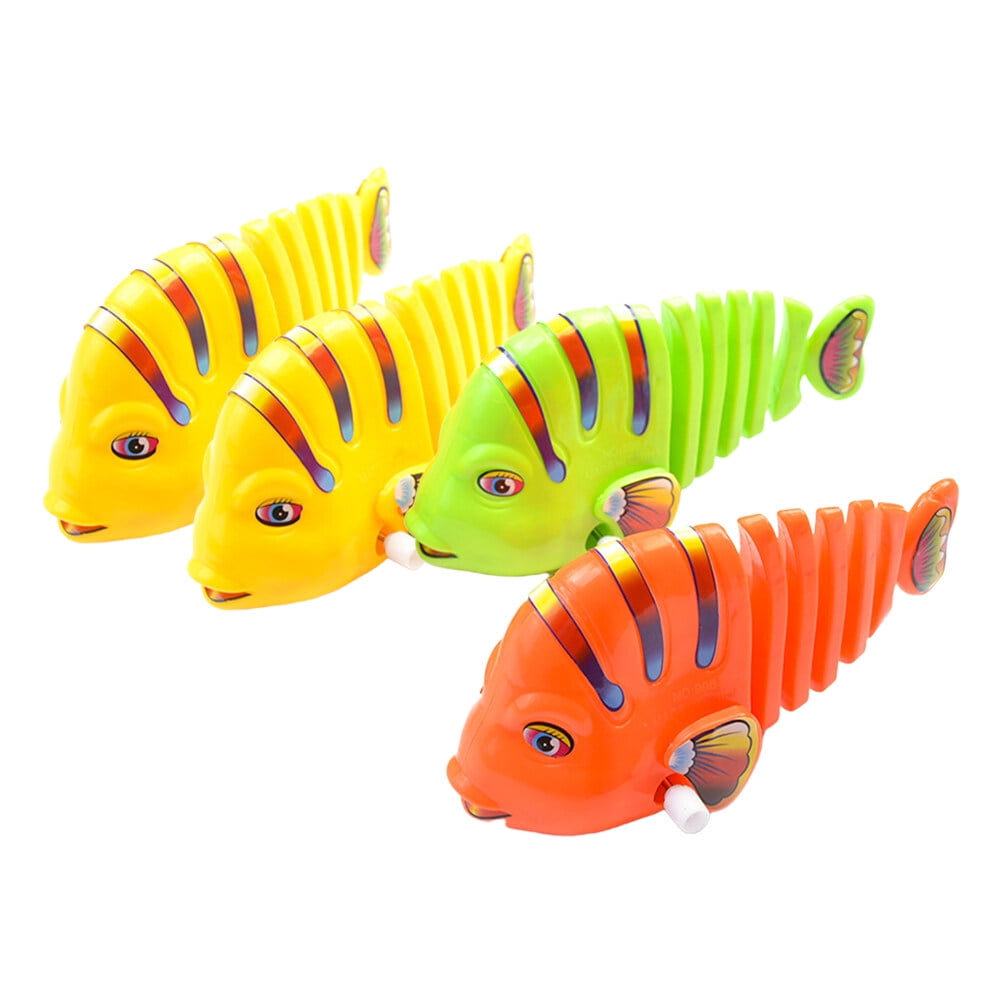 4Pcs Fish Bath Toys Clockwork Bathtub Fish Toys Playing Toys for Kids