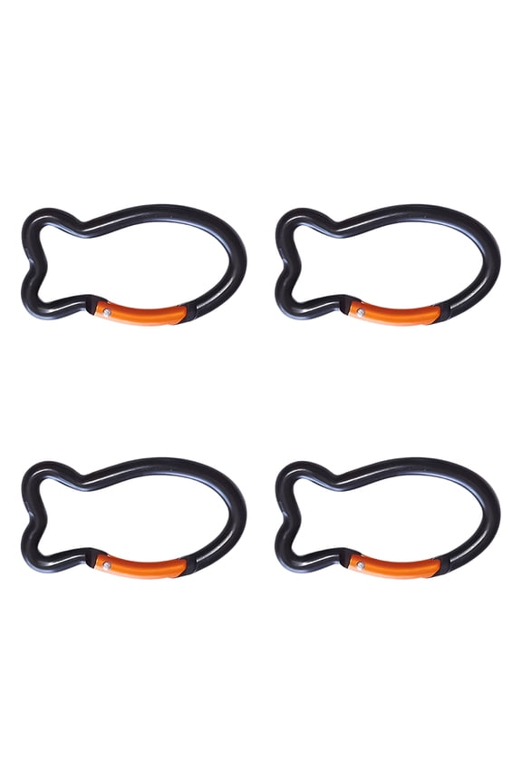 4Pcs Fish Shape Spring Clip Aluminum Alloy Carabiner Key Rings Clip Outdoor Camping Keyring Hook Easy to Use