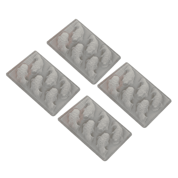 4Pcs Fish Shaped Mold Plastic Baking Mold 6-Cavity for Rice Cake Nian Gao Lunar New Year Party Decor